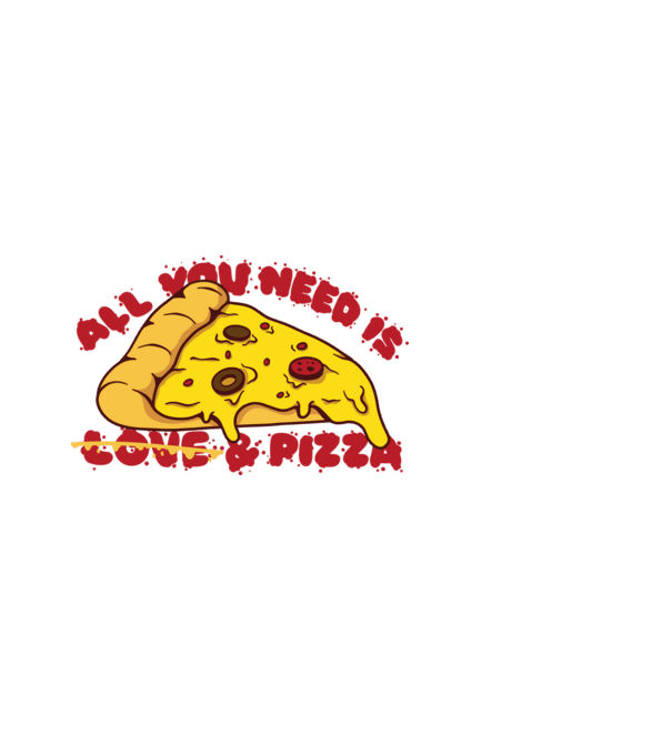 Pizza minta fehér pólón
