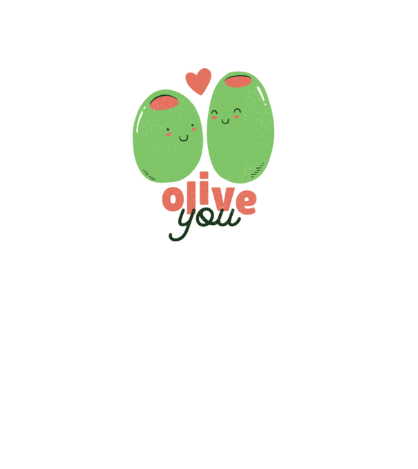 Olive you minta fehér pólón