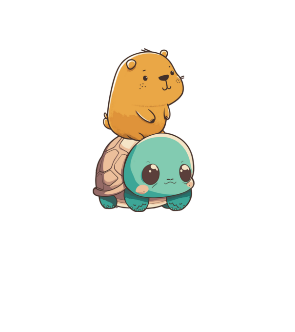 Capybara teknős háton minta fehér pólón