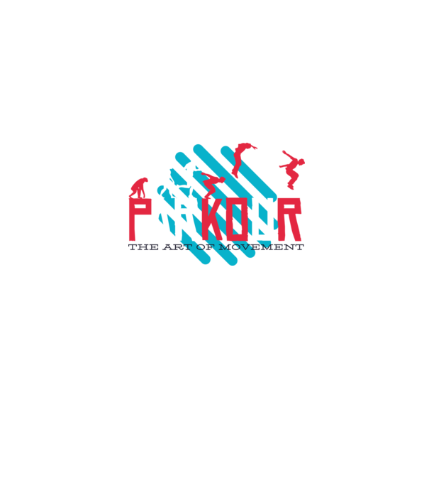 Parkour minta szürke pólón