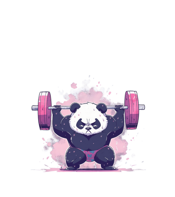 Gyúrós panda minta fehér pólón