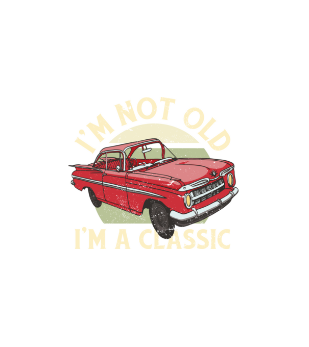 Retro kocsi minta fehér pólón
