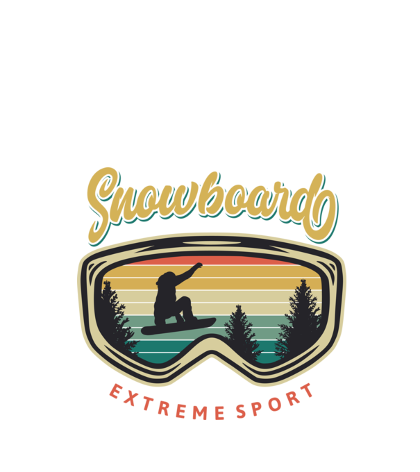 Snowboard minta fekete pólón
