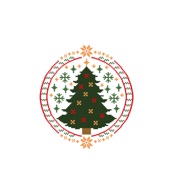 Pixel karácsonyfa minta fehér pólón