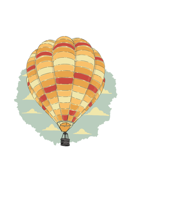 Hőlégballon minta világoskék pólón