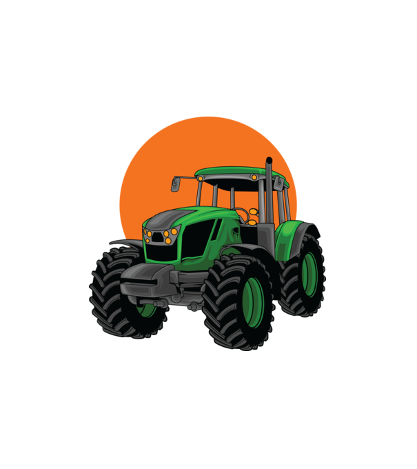 Traktor minta fehér pólón