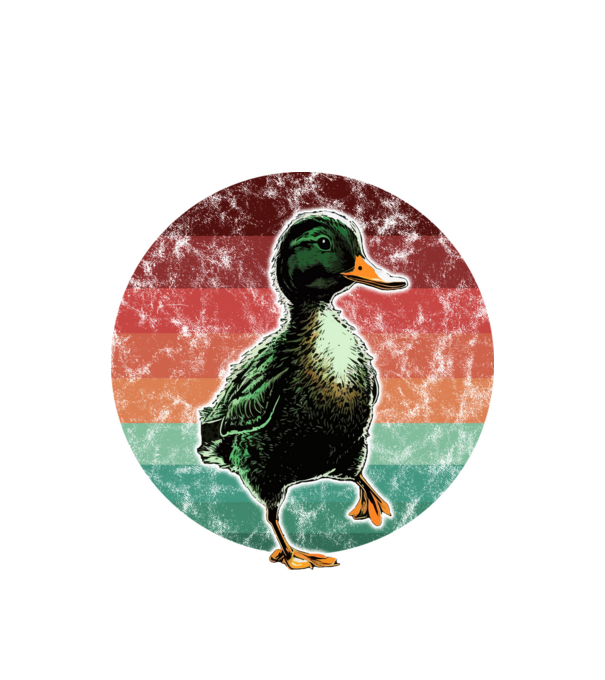 Retro kacsa minta fehér pólón