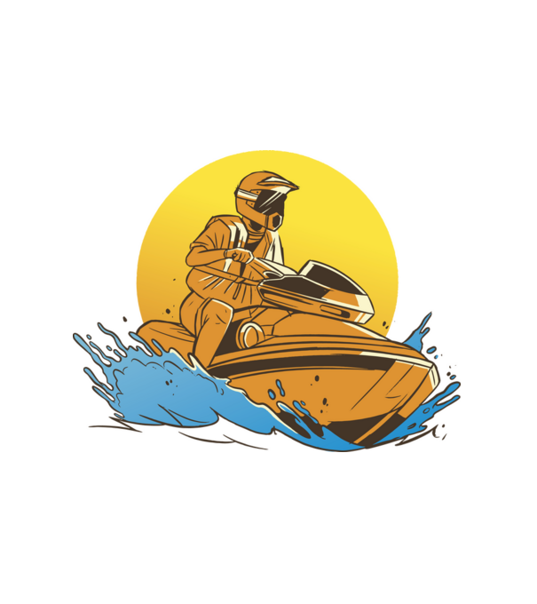 Jetski minta fehér pólón