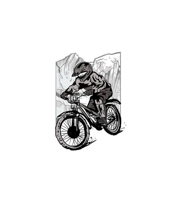 Downhill bringás minta fehér pólón