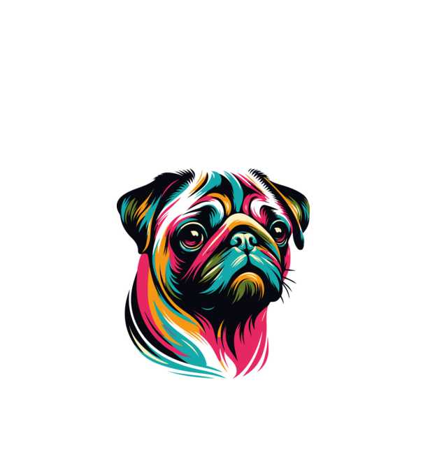 Mopsz minta fehér pólón