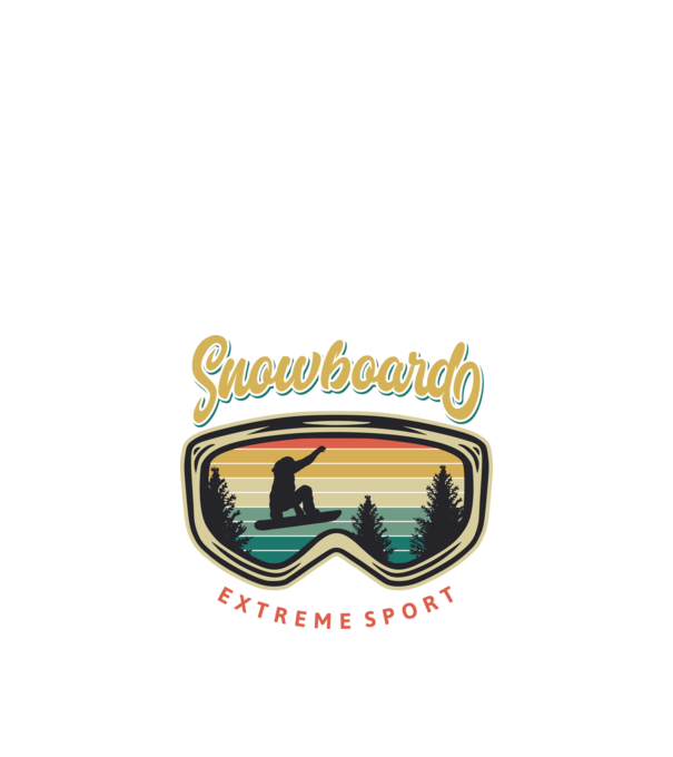 Snowboard minta fekete pólón