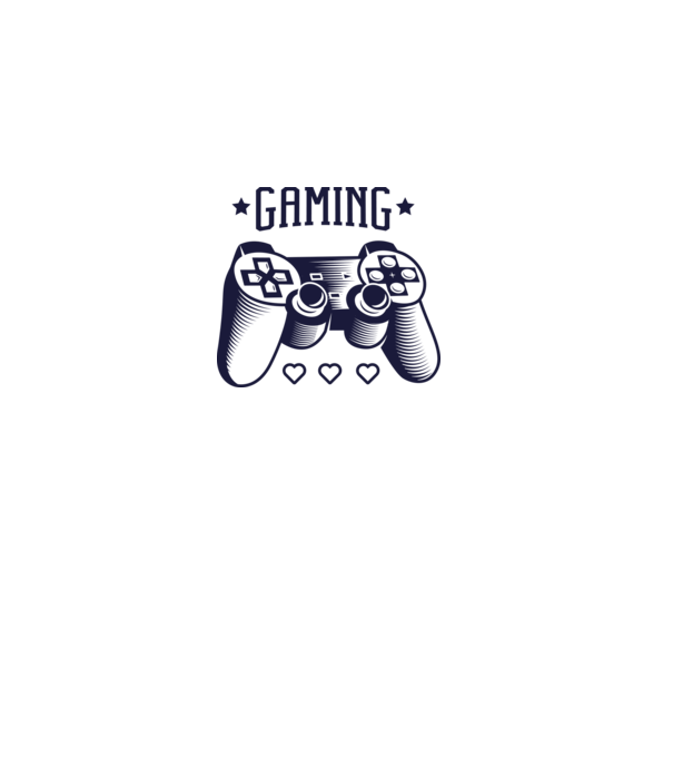 Gaming minta fehér pólón