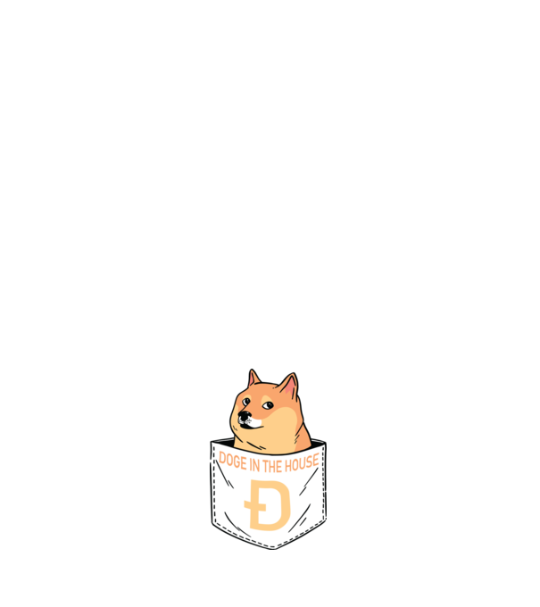 Dogecoin minta világos rózsaszín pólón