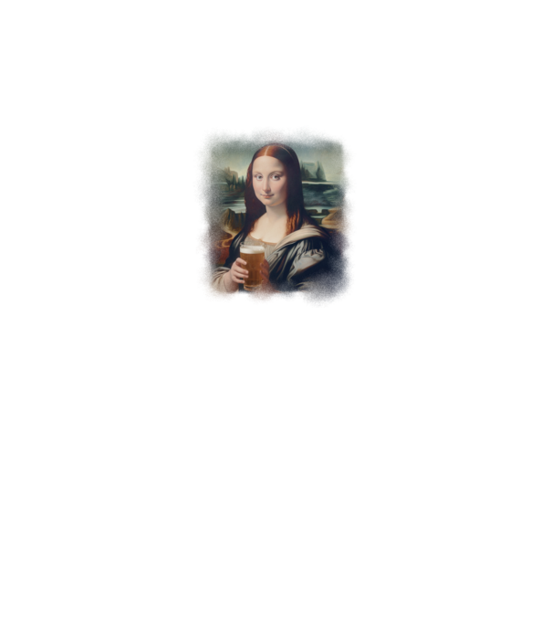Mona Lisa sörrel minta fekete pólón