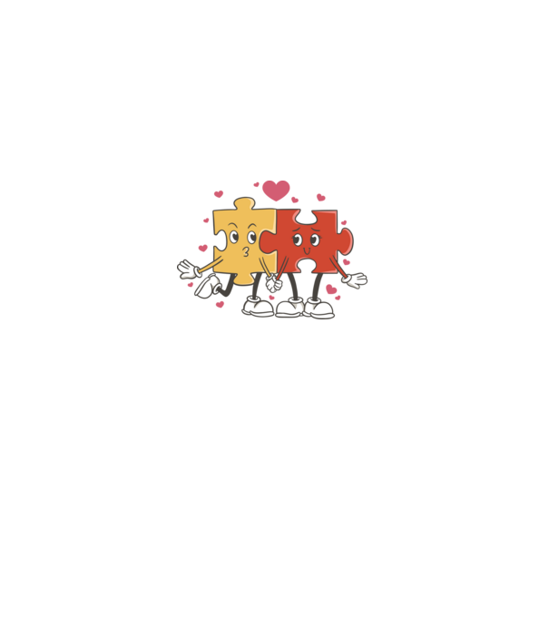 Szerelem puzzle minta szürke pólón