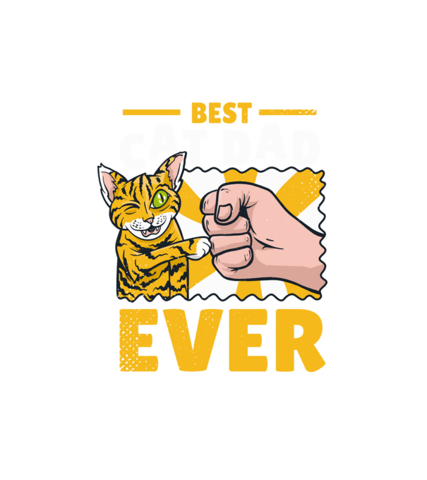 Best Cat Dad Ever minta fehér pólón