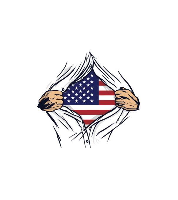 Usa póló minta fehér pólón