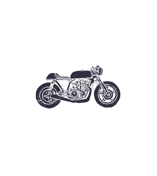 Motor minta fehér pólón