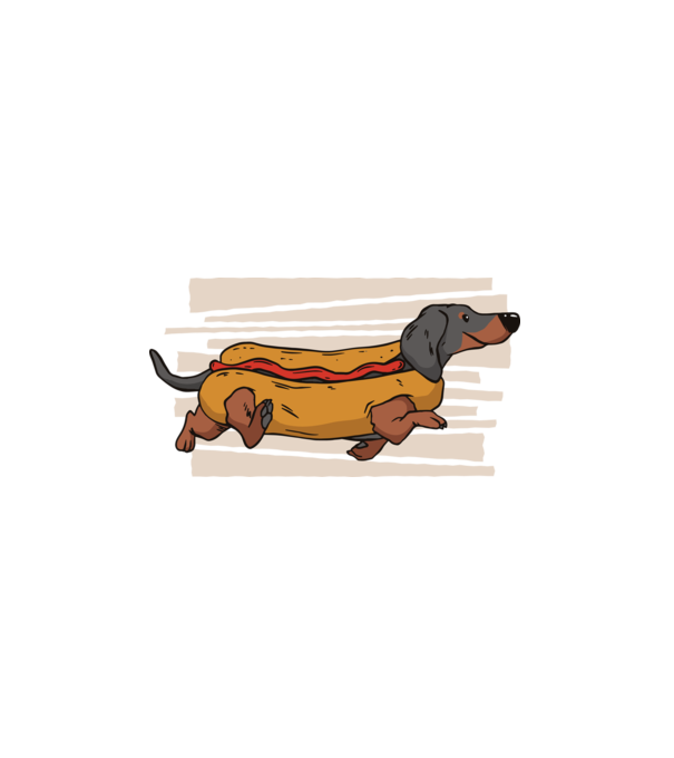 Hotdog tacskó minta fehér pólón