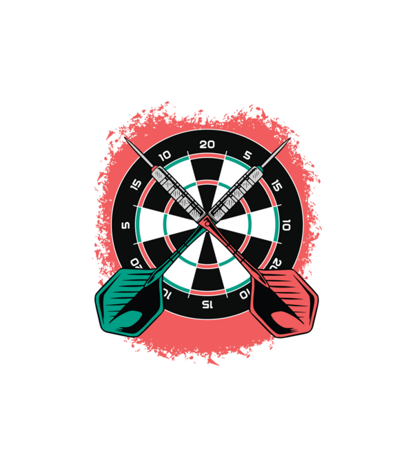 Darts minta fehér pólón
