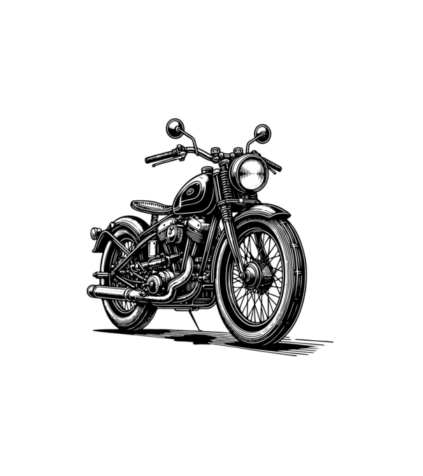 Retro motor minta fehér pólón