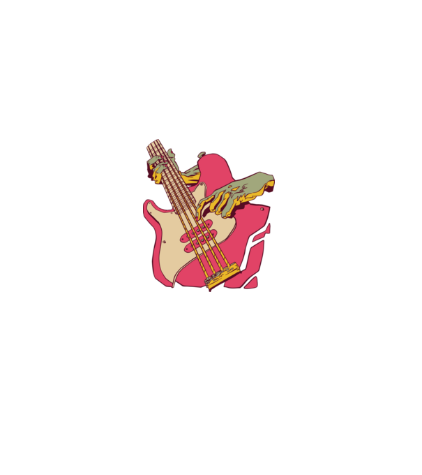 Basszusgitár minta fekete pólón
