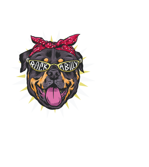 Rockabilly Rottweiler minta fehér pólón