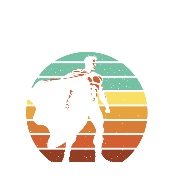 Szuperhős retro minta fehér pólón