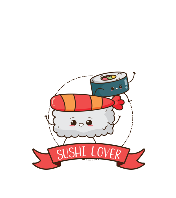 Sushi lover minta fekete pólón