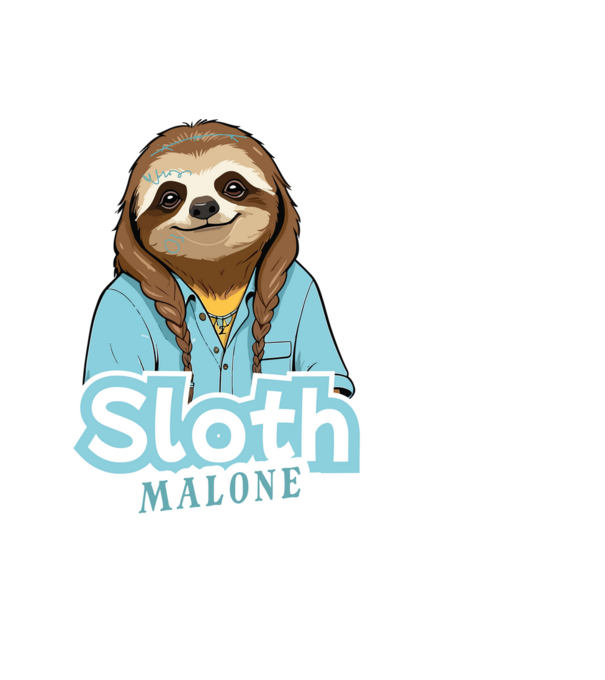 Sloth Malone minta fekete pólón