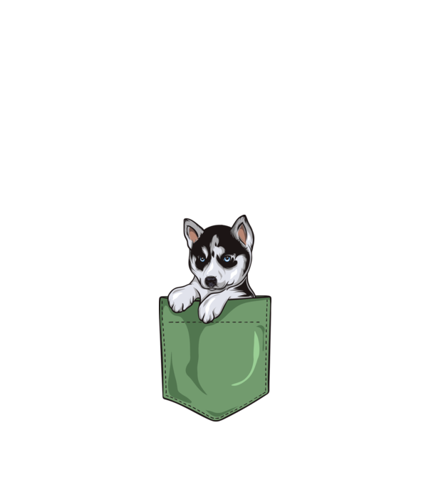 Husky zsebminta minta sötétkék pólón