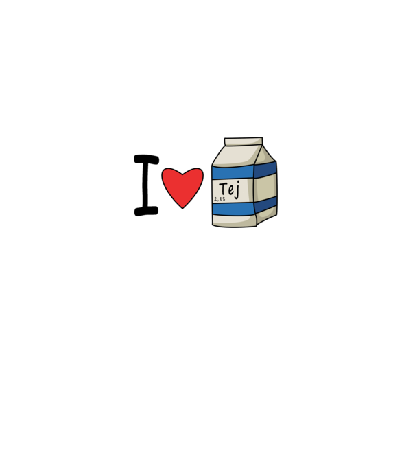 I love tej minta fehér pólón