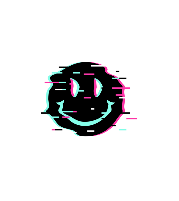 Neon smiley minta fehér pólón