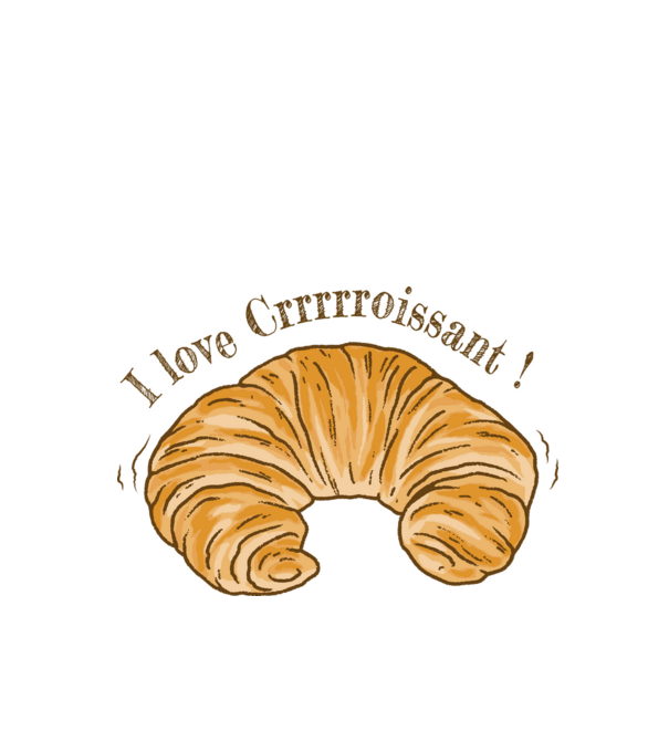 Croissant minta fehér pólón
