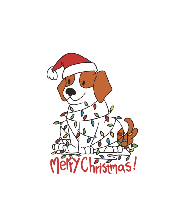 Karácsonyi beagle minta fehér pólón