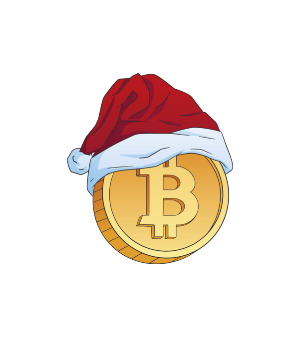 Karácsonyi bitcoin minta fehér pólón