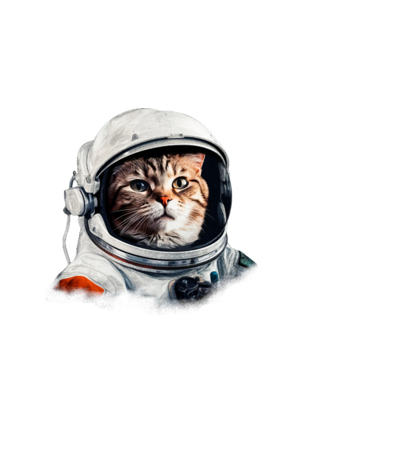 Űrhajós macska minta fekete pólón