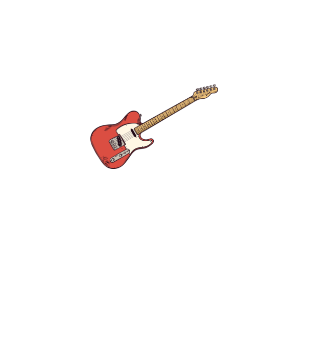 Gitár minta fehér pólón