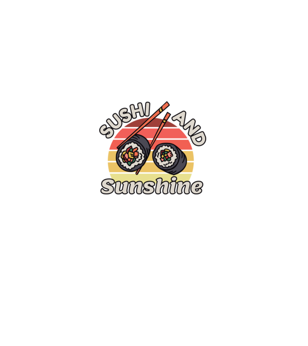 Sushi and sunshine minta szürke pólón