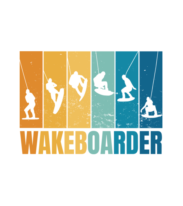 Wakeboard minta fehér pólón