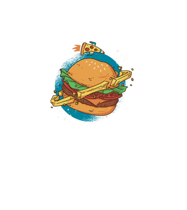 Burger bolygó minta türkiz pólón
