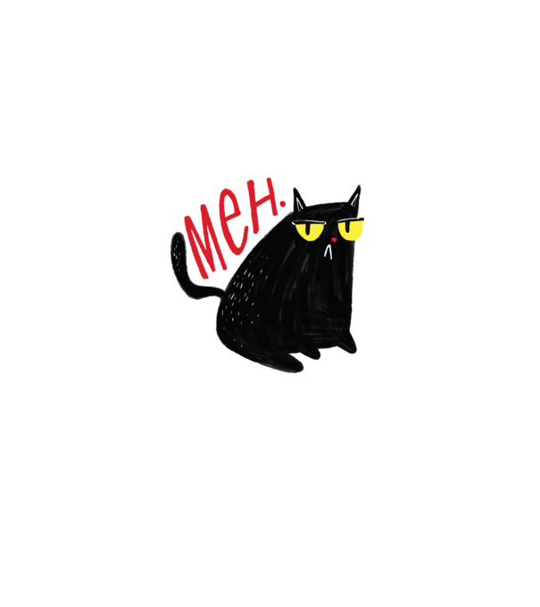Meh Cat minta szürke pólón