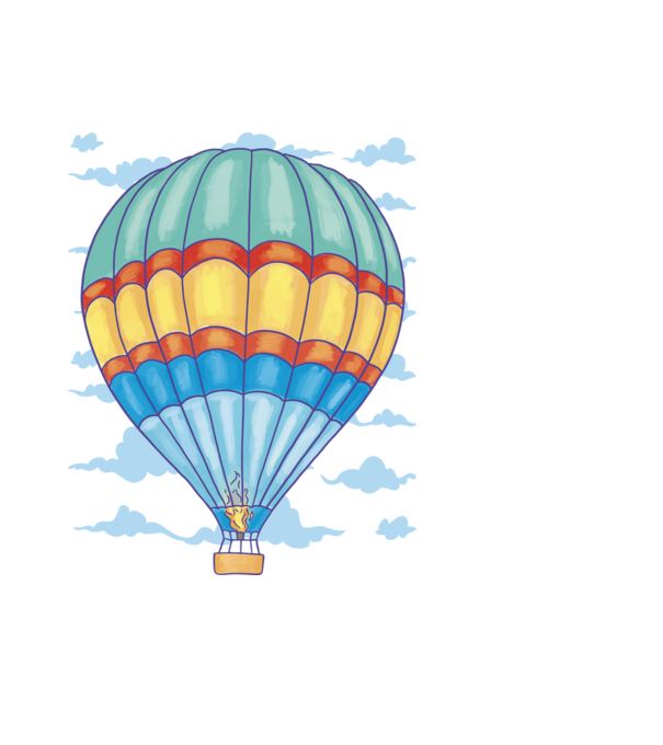 Hőlégballon minta világoskék pólón