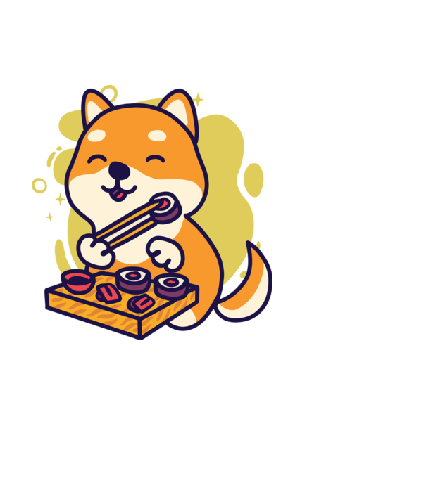 Shiba minta fehér pólón