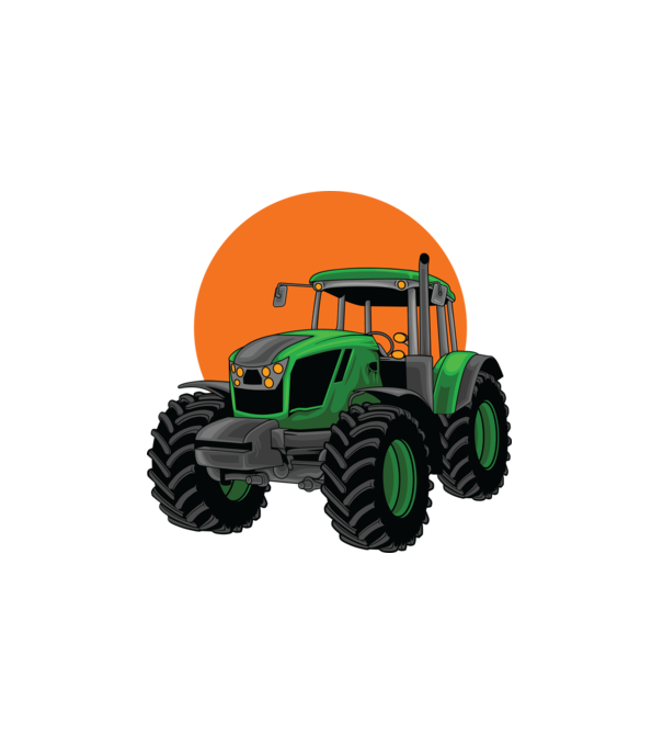 Traktor minta fehér pólón