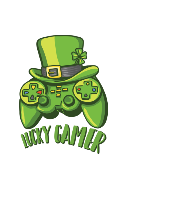 Szerencsés gamer minta fekete pólón