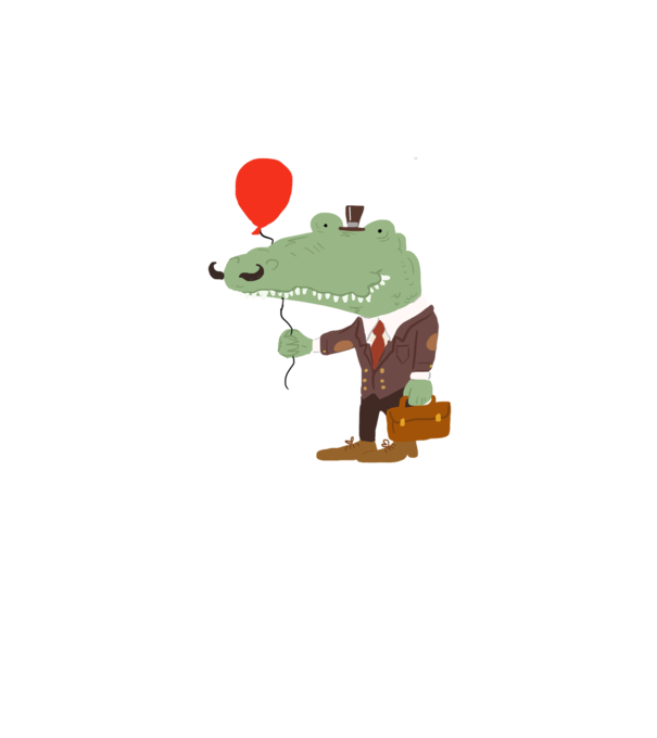 Krokodilus bácsi minta fehér pólón