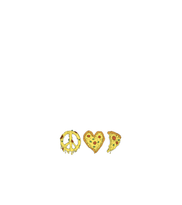 Peace, love, pizza minta fehér pólón