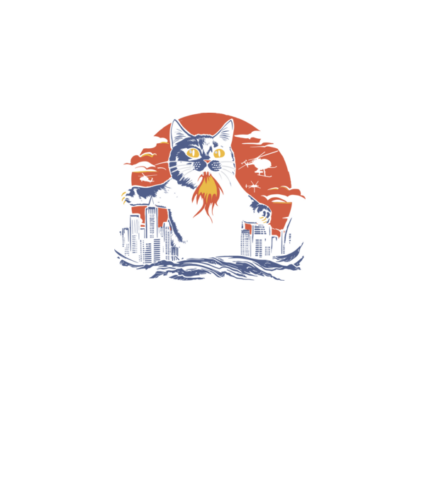 Catzilla minta sötétkék pólón