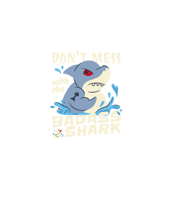 Badass cápa minta sötétkék pólón